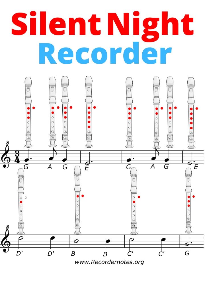 silent night recorder letter notes