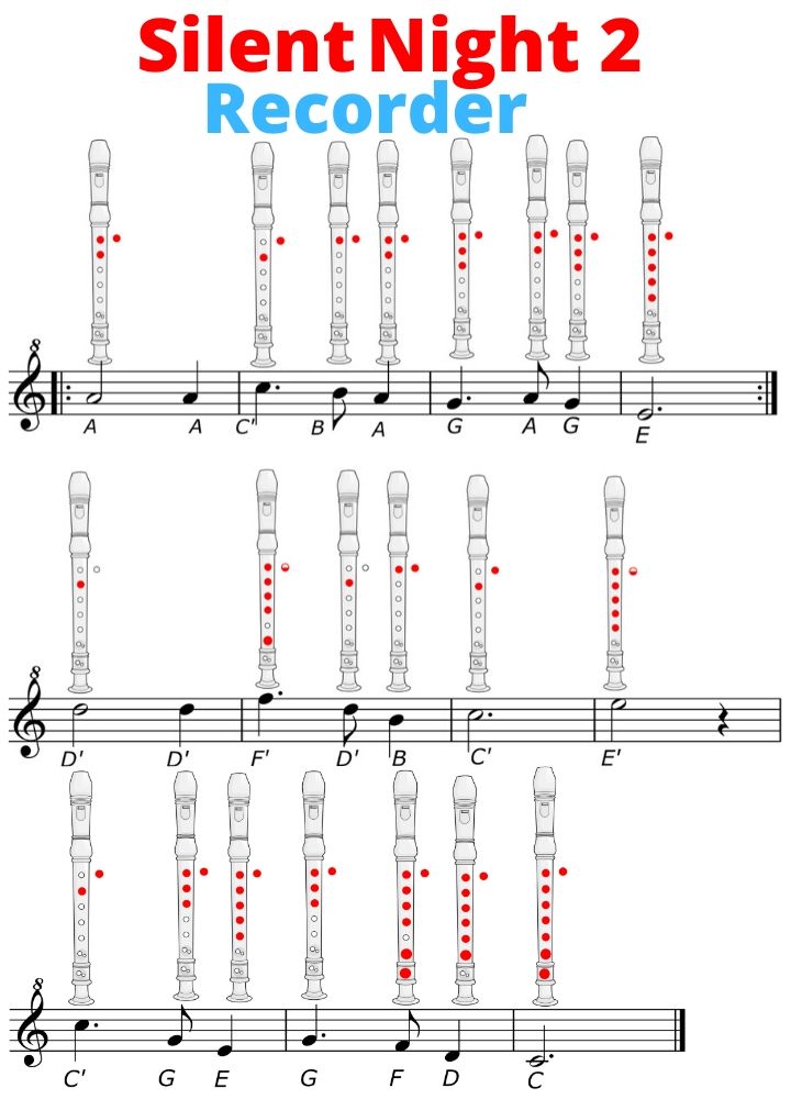  silent night recorder notes
