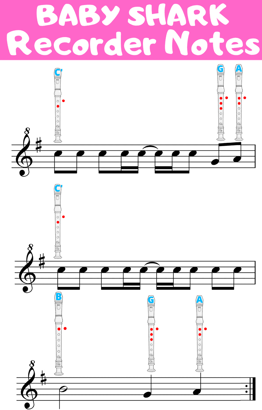 baby shark on recorder